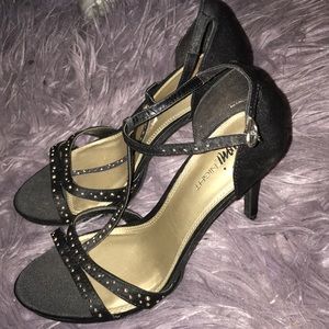 Black strappy heels